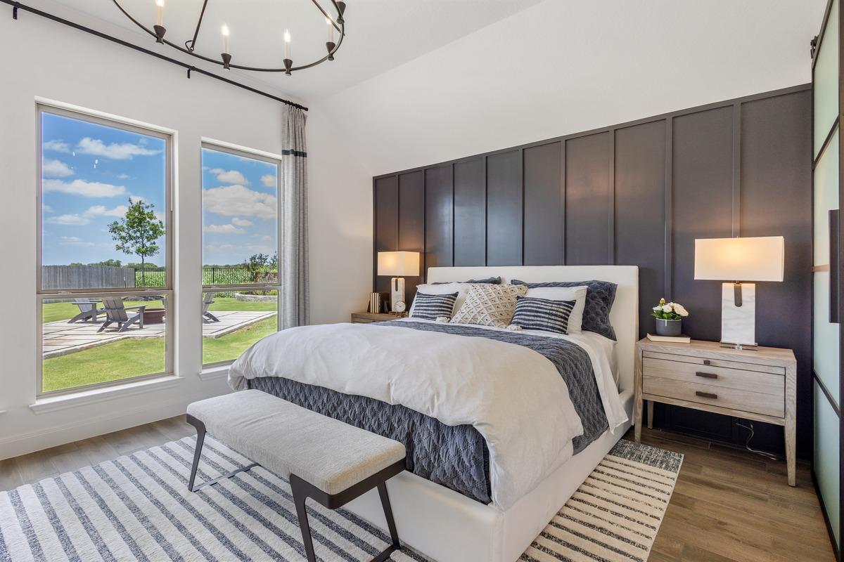 Staged living room with natural light