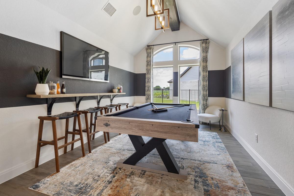 Staged living room with natural light