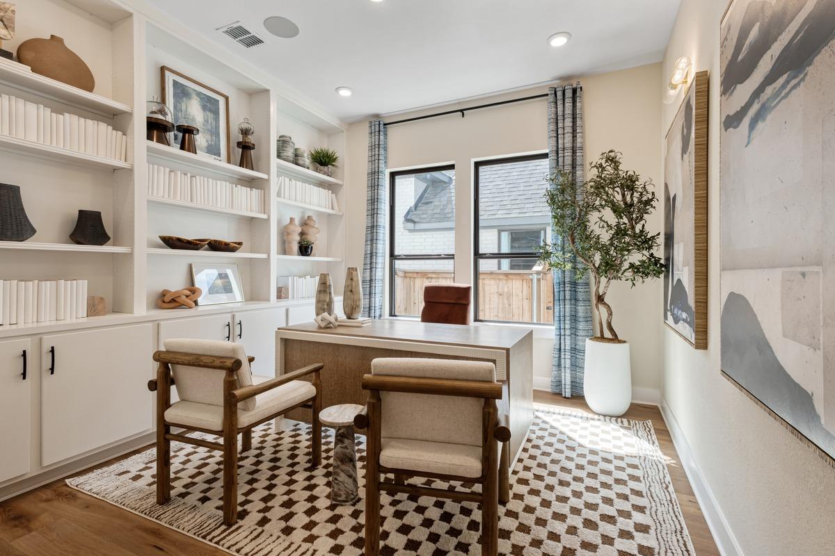 Staged living room with natural light