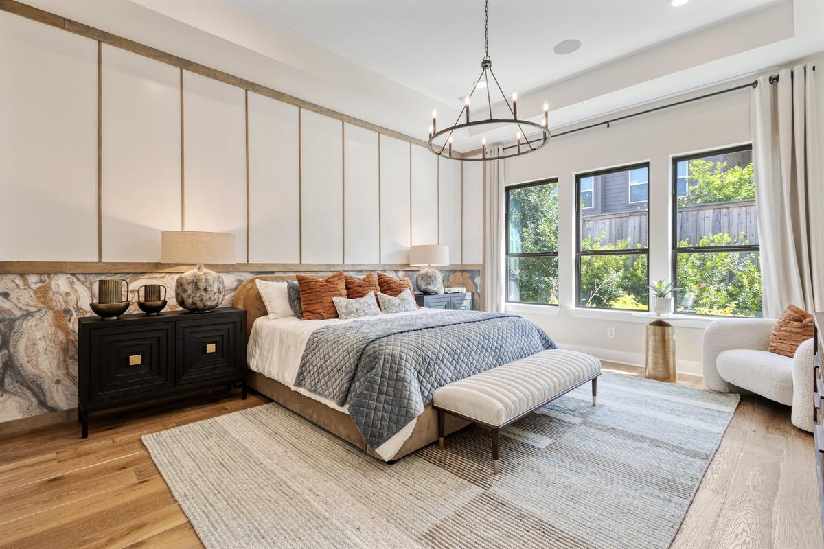 Staged living room with natural light