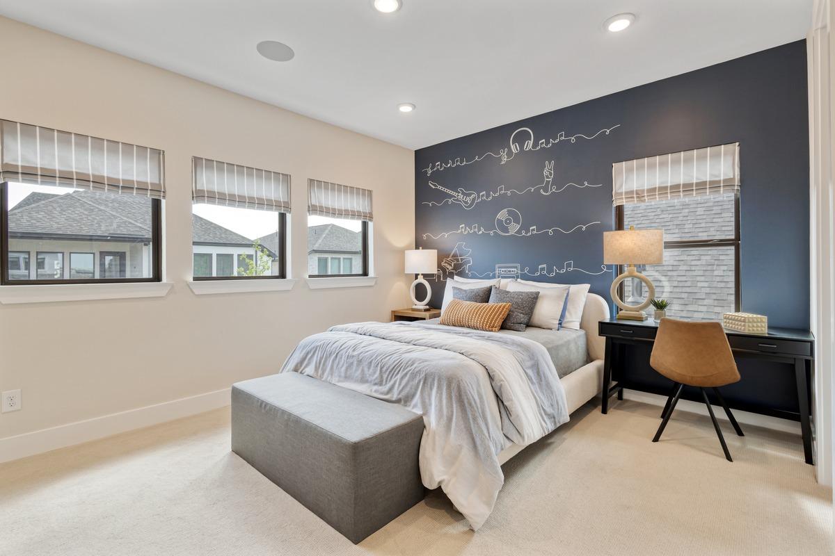 Staged living room with natural light