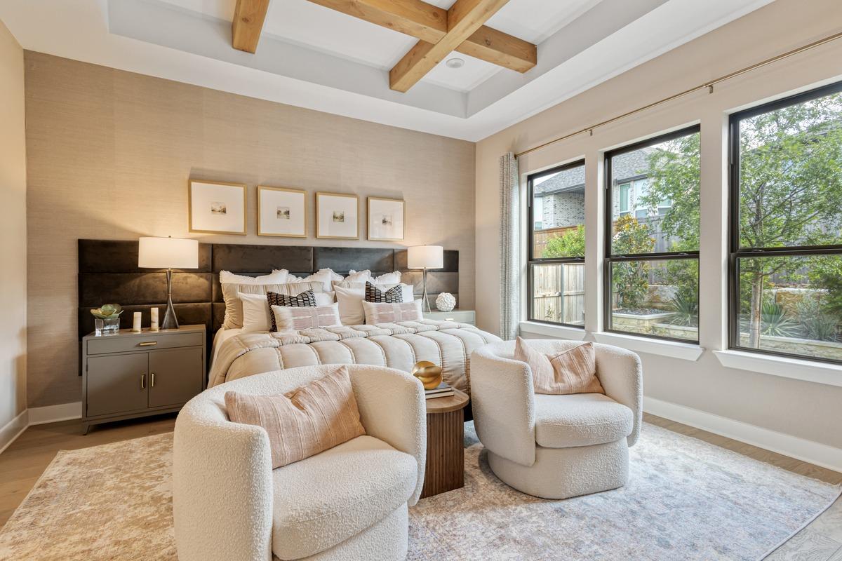 Staged living room with natural light